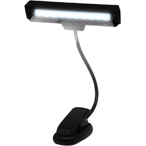 حامل الموسيقى بمشبك إضاءة LED لحماية العين، مصباح قراءة صغير قابل لإعادة الشحن USB لورقة تسجيل جيتار البيانو مع قضيب واحد 10 مصابيح LED تعمل بالبطارية in Kuwait