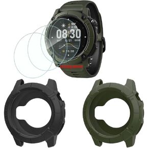 حافظة متوافقة مع COROS NOMAD Outdoor GPS Smartwatch واقي شاشة HD من الزجاج المقسى وحافظات ناعمة من السيليكون (عبوة من 3+2) in Kuwait