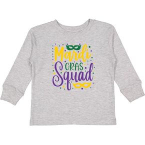 تي شيرت Inktastic Mardi Gras Squad الاحتفالات الاحتفالية للأطفال الصغار بأكمام طويلة in Kuwait
