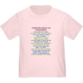 تي شيرت CafePress للأطفال الصغار مطبوع عليه قواعد الحيازة، تي شيرت مضحك للأطفال الصغار برسومات لطيفة، 100% قطن in Saudi Arabia
