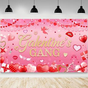 galentines يوم خلفية الوردي سعيد galentines يوم راية الزينة للفتيات galentine's عصابة حزب الزينة خلفية التصوير الفوتوغرافي لسيدة صور كشك الدعائم 70.8x43.3 بوصة in Kuwait