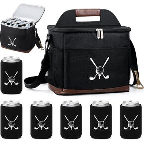 Golf Cart Cooler Bag Insulated with 6 Beer Can Coolers Sleeves 16L Large Leakproof Lunch Bag with Bottle Opener Ice Cooling Holds for Golf Push Cart Camping Hiking in Kuwait