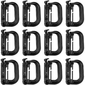 12 قطعة متعددة الأغراض D-Ring Grimlock قفل لحزام مولي مقاطع معلقة هوك التكتيكية على ظهره الملحقات in Kuwait