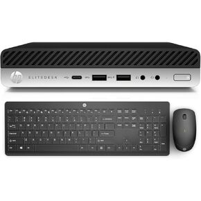 HP EliteDesk 800 G4 Mini PC Desktop Computer 35W Intel Core i5-8500T 6-cores 2.10GHz 16GB DDR4 RAM 256GB SSD Windows 11 Pro with Wireless Keyboard Mouse 2.4GHz Long Battery Life Black (Renewed) in Kuwait