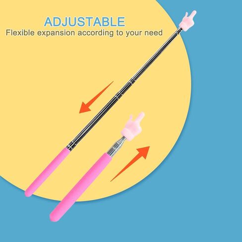 Extendable Pointer Finger Stick - Bright Colored Telescopic Teachers Pointer for Classroom, Perfect Pointing Stick for Reading & Presentation Pointers,Pink in Saudi Arabia