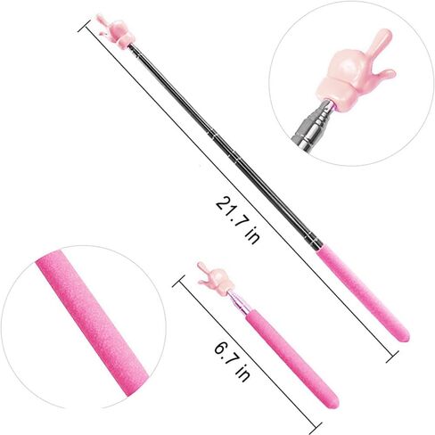 Extendable Pointer Finger Stick - Bright Colored Telescopic Teachers Pointer for Classroom, Perfect Pointing Stick for Reading & Presentation Pointers,Pink in Saudi Arabia