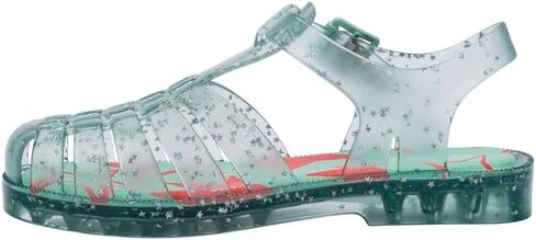 mini melissa Possession Jelly Sandal for Kids- The Iconic 90s Original Jelly Shoe, Fisherman’s Sandal with Adjustable Strap and Side Buckle for Girls, Beige Glitter, 12 in Saudi Arabia