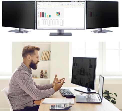 StarTech Computer Monitor Privacy Screen for 32" 16:9 Widescreen Display, Hanging Acrylic Filter, Anti-Glare and Glossy, Blue Light Screen Protector, TAA Compliant in Saudi Arabia