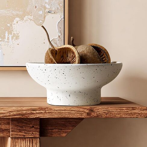 LE TAUCI 10" Ceramic Decorative Bowl, Key Bowl for Entryway, Handcrafted Sturdy Pedestal Bowl, French Country Fruit Bowl for Kitchen Counter, Centerpiece, Vine Green in Saudi Arabia