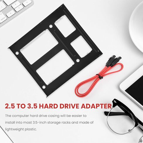 دعامة تثبيت SSD HDD مزدوجة من 3.5 إلى 2.5 مجموعة محرك أقراص ثابتة داخلي كابلات محرك أقراص ثابتة 2.5 إلى علبة 3.5 خليج in Kuwait