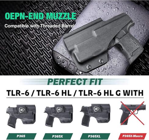 WARRIORLAND IWB Kydex Holster Compatible with Sig Sauer P365/P365X/P365 SAS/P365XL w/TLR-6/6 HL / 6 HL G, Inside Waistband Concealed Carry, Adj. Cant & Retention, Optic Cut,Right Hand in Saudi Arabia