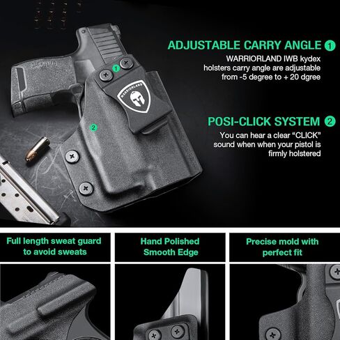 WARRIORLAND IWB Kydex Holster Compatible with Sig Sauer P365/P365X/P365 SAS/P365XL w/TLR-6/6 HL / 6 HL G, Inside Waistband Concealed Carry, Adj. Cant & Retention, Optic Cut,Right Hand in Saudi Arabia