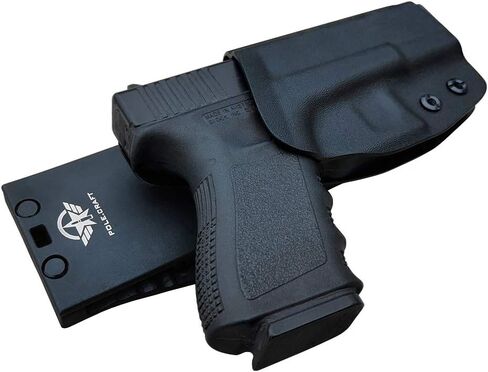يناسب حافظة OWB Kydex: Glock 19 19x 23 25 32 44 45 Glock 17 22 31 Glock 26 27 33 (Gen1-5) مسدس - حزام خصر خارجي يحمل مشبك حزام 1.5-2 بوصة - Adj. العرض والارتفاع والاحتفاظ غير قادر على ذلك، اتسع المدخل in Kuwait