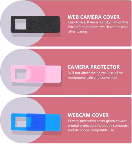 20Pcs Laptop Webcam Privacy Covers Slide Protective Camera Covers for Computers and Phones, Privacy Protection Accessory for Tablets and Laptops, Black White Pink Blue in Saudi Arabia