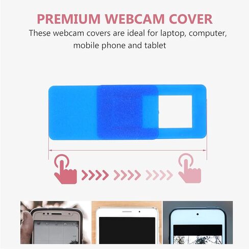 20Pcs Laptop Webcam Privacy Covers Slide Protective Camera Covers for Computers and Phones, Privacy Protection Accessory for Tablets and Laptops, Black White Pink Blue in Saudi Arabia