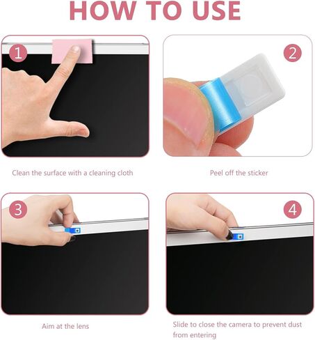 20Pcs Laptop Webcam Privacy Covers Slide Protective Camera Covers for Computers and Phones, Privacy Protection Accessory for Tablets and Laptops, Black White Pink Blue in Saudi Arabia