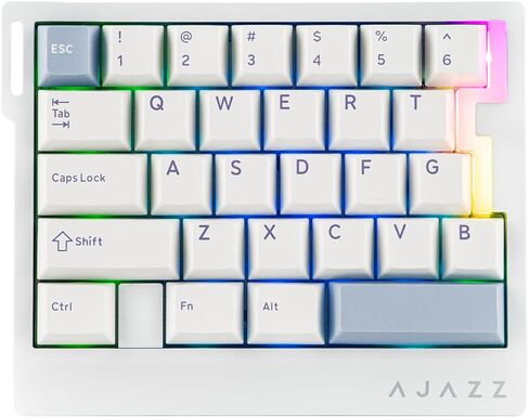 MechLands AJAZZ AK029 Rapid Fast Wired Gaming Keyboard, 8Khz Polling, 29 Keys One Handed Keyboard, SOCD & DKS, Magnetic Switch, Adjustable Actuation, RGB Backlits, Aluminum Plate (White) in Saudi Arabia