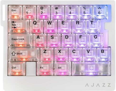 MechLands AJAZZ AK029 Rapid Fast Wired Gaming Keyboard, 8Khz Polling, 29 Keys One Handed Keyboard, SOCD & DKS, Magnetic Switch, Adjustable Actuation, RGB Backlits, Aluminum Plate (White) in Saudi Arabia