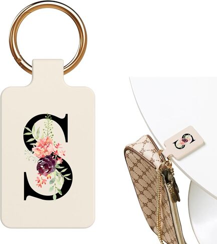 Letter A-Z Strong Magnetic Purse Holder, Stylish Floral Design Handbag Hanger for Women - Stocking Stuffer, Suitable for Table Tops Metal Wall Door Hinge Frame Shopping Cart in Saudi Arabia
