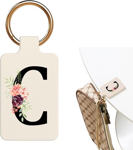 Letter A-Z Strong Magnetic Purse Holder, Stylish Floral Design Handbag Hanger for Women - Stocking Stuffer, Suitable for Table Tops Metal Wall Door Hinge Frame Shopping Cart in Saudi Arabia