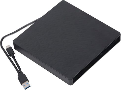 Jiawu External DVD Drive, USB 3.0 Type C External Enclosure, CD/DVD/BD Optical Drive, 12.7mm Slim, Up to 5Gbps Transfer Rate for Laptop, Desktop, Wins 7, 8.1, 10, Vista in Saudi Arabia