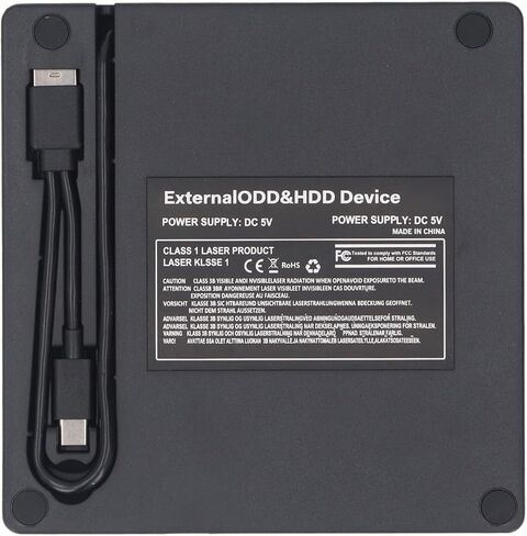 Jiawu External DVD Drive, USB 3.0 Type C External Enclosure, CD/DVD/BD Optical Drive, 12.7mm Slim, Up to 5Gbps Transfer Rate for Laptop, Desktop, Wins 7, 8.1, 10, Vista in Saudi Arabia