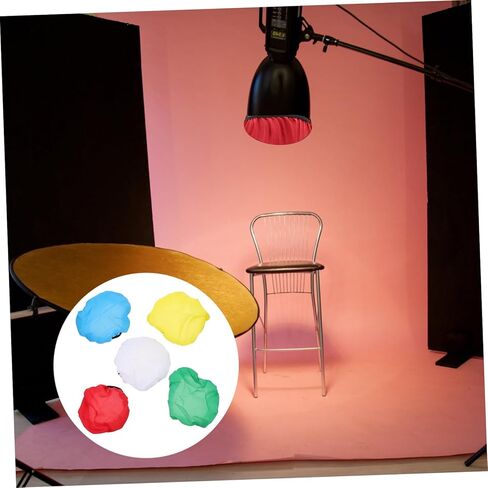 POPETPOP 5Pcs Durable Cloth Lampshade Round Light Diffuser for Flash Photography Creative Light Modifier in Saudi Arabia