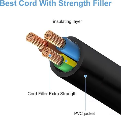 3 Prong Laptop Coiled Power Cord YACSEJAO IEC320 C5 to NEMA 5-15P Up Angle AC Adapter Laptop Notebook Computer Charger Cable (5-15P Up Angle to C5 Down Angle) in Saudi Arabia