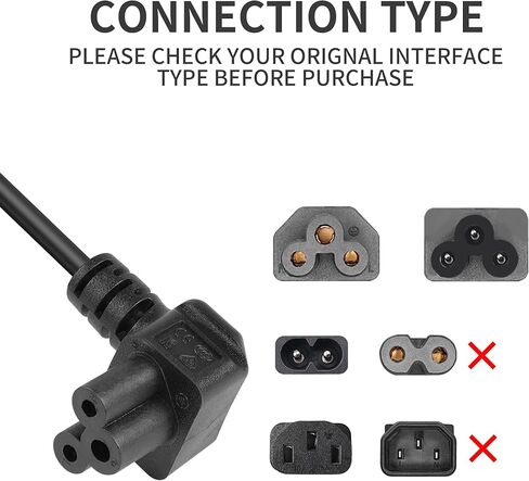 3 Prong Laptop Coiled Power Cord YACSEJAO IEC320 C5 to NEMA 5-15P Up Angle AC Adapter Laptop Notebook Computer Charger Cable (5-15P Up Angle to C5 Down Angle) in Saudi Arabia