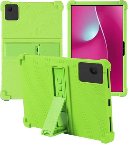 حافظة تابلت T-Mobile REVVL Tab 2 5G 10.1 بوصة، حامل من السيليكون الناعم BOVUGAC قابل للتعديل مضاد للصدمات مناسب للأطفال لجهاز T-Mobile REVVL Tab 2 2025 10.1 بوصة (أخضر) in Kuwait