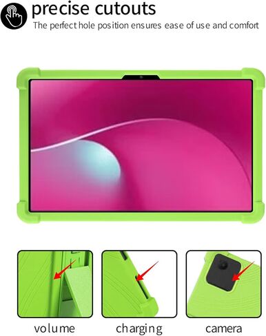حافظة تابلت T-Mobile REVVL Tab 2 5G 10.1 بوصة، حامل من السيليكون الناعم BOVUGAC قابل للتعديل مضاد للصدمات مناسب للأطفال لجهاز T-Mobile REVVL Tab 2 2025 10.1 بوصة (أخضر) in Kuwait