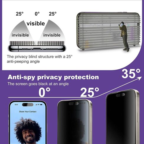 واقي شاشة للخصوصية غير لامع لهاتف iPhone 17 Pro Max مكون من قطعتين، مضاد للوهج و25 درجة مضاد للتجسس، مضاد للانعكاس، مضاد لبصمات الأصابع، إزالة الغبار تلقائيًا، سهل التركيب in Saudi Arabia