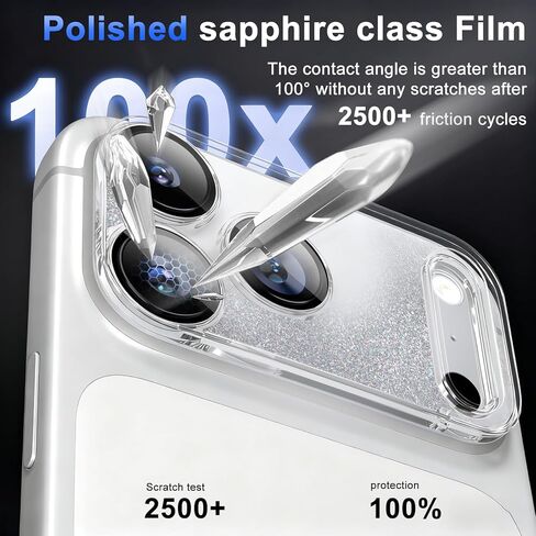 surundo for iPhone 17 Pro Max Camera Protector, Bling Glitter Camera Cover Design Flowing Liquid Quicksand, [Not Easy to Fall] [Strong Adsorption] 9H Tempered Glass Lens Cover Stylish Accessories in Saudi Arabia