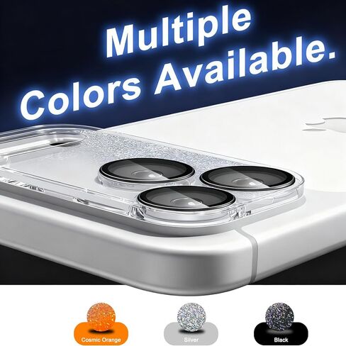 surundo for iPhone 17 Pro Max Camera Protector, Bling Glitter Camera Cover Design Flowing Liquid Quicksand, [Not Easy to Fall] [Strong Adsorption] 9H Tempered Glass Lens Cover Stylish Accessories in Saudi Arabia