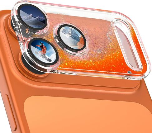 surundo for iPhone 17 Pro Max Camera Protector, Bling Glitter Camera Cover Design Flowing Liquid Quicksand, [Not Easy to Fall] [Strong Adsorption] 9H Tempered Glass Lens Cover Stylish Accessories in Saudi Arabia
