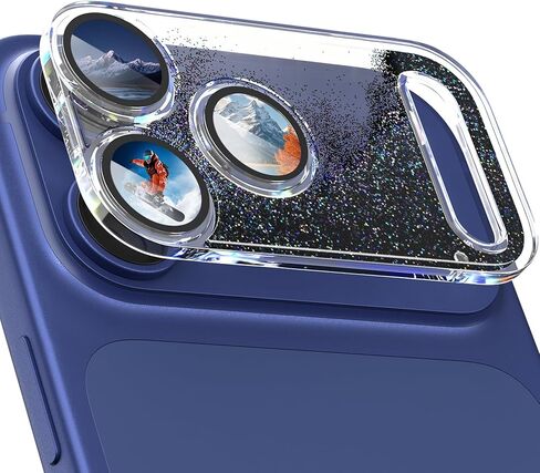 واقي كاميرا Surundo لهاتف iPhone 17 Pro Max، تصميم غطاء كاميرا لامع لامع، رمال متحركة سائلة متدفقة، [ليس من السهل السقوط] [امتصاص قوي] غطاء عدسة زجاجي مقوى 9H ملحقات أنيقة in Kuwait