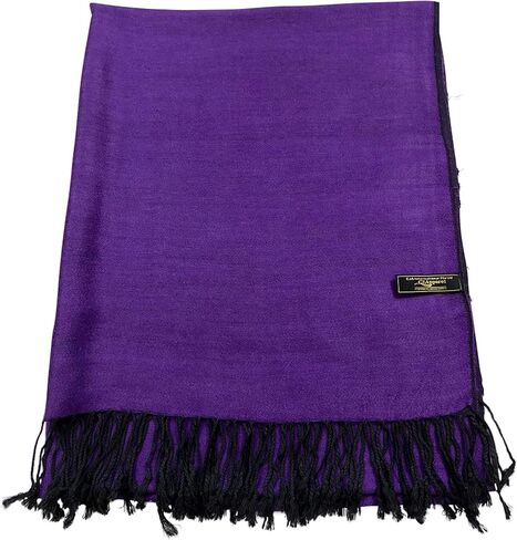 CJ Apparel Light Grey Silver Grey Solid Color Tassels Design Nepalese Shawl Scarf Wrap Stole Throw Head Wrap Pashmina Gift Hand Made in Nepal New in Saudi Arabia