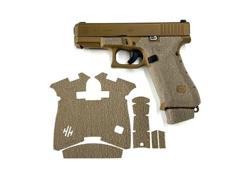شريط قبضة مسدس HANDLEITGRIPS متوافق مع Glock 19x/ Glock 19x MOS/Glock 45/ Glock 45 MOS/ - شريط قبضة مسدس من سلسلة FDE Edge، أغلفة مسدس، مملوكة للمحاربين القدامى، صنع في الولايات المتحدة الأمريكية in Kuwait