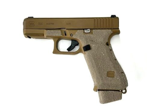 شريط قبضة مسدس HANDLEITGRIPS متوافق مع Glock 19x/ Glock 19x MOS/Glock 45/ Glock 45 MOS/ - شريط قبضة مسدس من سلسلة FDE Edge، أغلفة مسدس، مملوكة للمحاربين القدامى، صنع في الولايات المتحدة الأمريكية in Kuwait