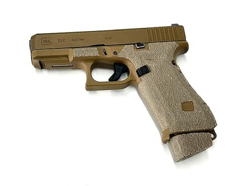 شريط قبضة مسدس HANDLEITGRIPS متوافق مع Glock 19x/ Glock 19x MOS/Glock 45/ Glock 45 MOS/ - شريط قبضة مسدس من سلسلة FDE Edge، أغلفة مسدس، مملوكة للمحاربين القدامى، صنع في الولايات المتحدة الأمريكية in Kuwait