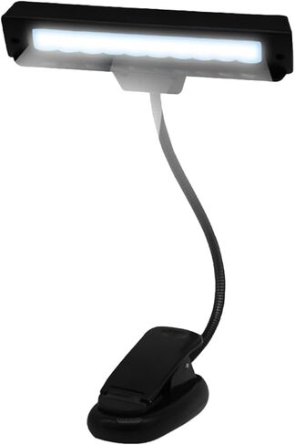 حامل الموسيقى بمشبك إضاءة LED لحماية العين، مصباح قراءة صغير قابل لإعادة الشحن USB لورقة تسجيل جيتار البيانو مع قضيب واحد 10 مصابيح LED تعمل بالبطارية in Kuwait