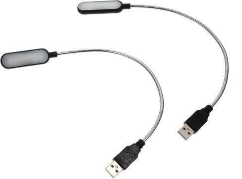 2pcs Portable USB Laptop Lamp White Light Notebook Reading Lamp for Office and Travel, Compact Black USB Computer Night Light with Adjustable Brightness in Saudi Arabia