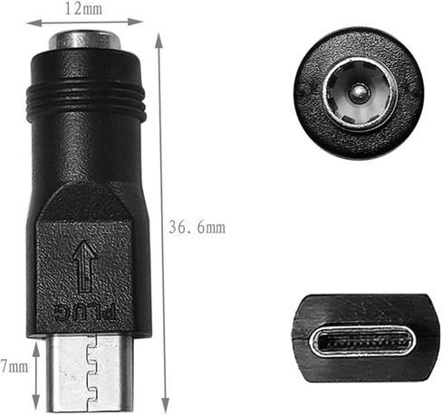 2/1 حزمة نوع C محول الطاقة نوع C ذكر إلى DC5.5x2.1mm أنثى محول الطاقة لشحن جهاز DC5521/USB C موصلات in Kuwait