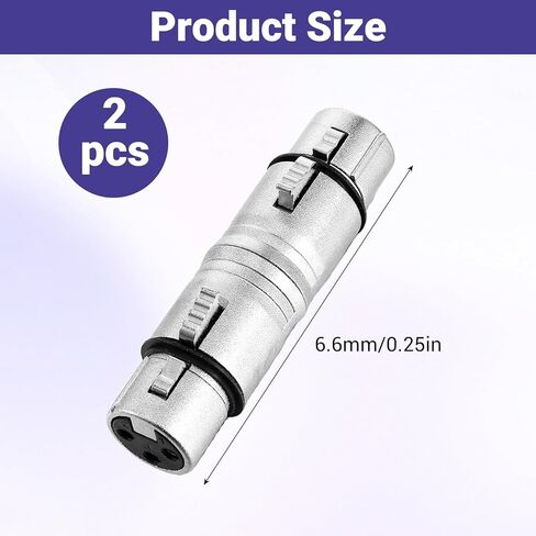 2-حزمة XLR أنثى إلى أنثى 3 دبوس محول كابل الميكروفون مغير الجنس XLR in Saudi Arabia