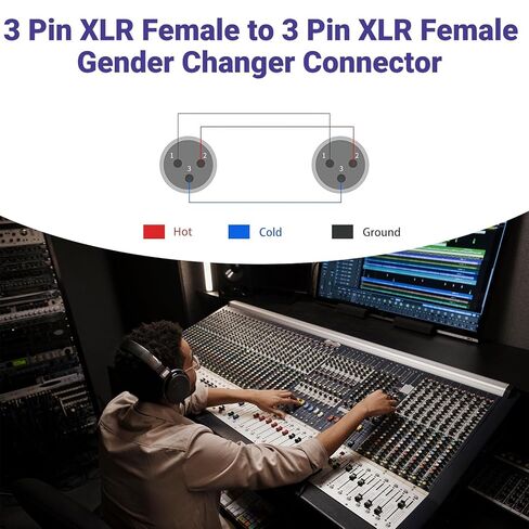 2-حزمة XLR أنثى إلى أنثى 3 دبوس محول كابل الميكروفون مغير الجنس XLR in Saudi Arabia