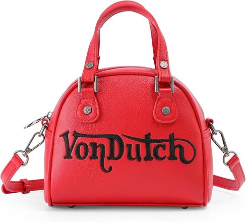 حقيبة يد نسائية من Von Dutch Chopper Bowling - حقيبة يد نسائية بحزام قابل للتعديل، جزء داخلي واسع، وتصميم شعار أيقوني in Kuwait