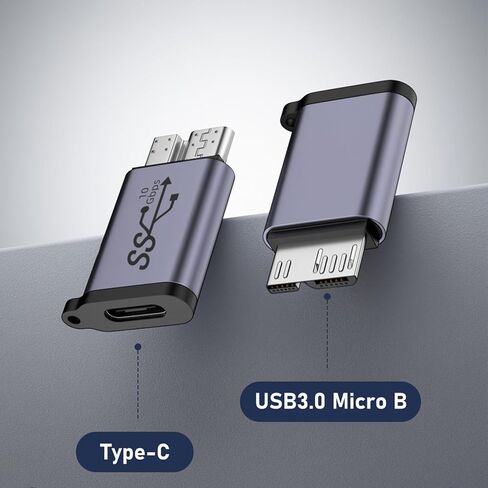 محول USB 3.0 من النوع C إلى Micro B بسرعة 10 جيجابت في الثانية، شحن سريع USB C لكابل القرص الصلب/محرك الأقراص الصلبة الخارجي SSD/الكمبيوتر اللوحي/الهاتف/الكمبيوتر المحمول in Saudi Arabia