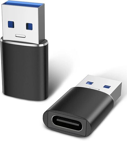 محول USB إلى USB C (قطعتان) ومحول USBC إلى USB (قطعتان)، متوافق مع أجهزة MacBook وSurface وiPad وiPhone وGalaxy Notebook وXPS والمزيد من الأجهزة من النوع C، أسود in Saudi Arabia