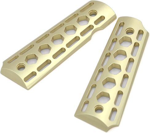 1911 Grips - 1911 Full Size Grips Handgun Grip Aluminum 6061 (Gov. and Clones) Hard Anodized Skeleton CNC Cut Through Slim Compatible Replacement Accessories in Kuwait
