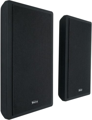 Rockville RockSlim Black Bundle: (4) 5.25 in 240W Peak Wall Mount Home Theater Speakers, BLUAMP 100 Bluetooth Amplifier, Mic Input, RCA Output, for Home Audio, Living Room, or TV Setup, 5 Items in Saudi Arabia